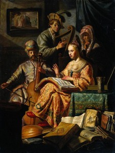 The art of Rembrandt used contrasting light comparable to Bach's contrasting texture or density of melodies